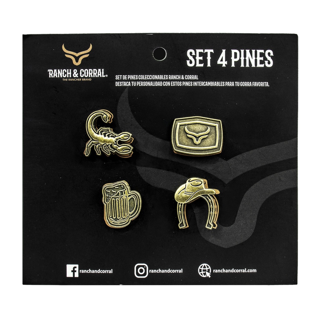 Set 4 Pines Conmemorativos Ranch & Corral 15