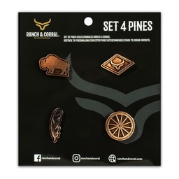 [PIN01] Set 4 Pines Conmemorativos Ranch & Corral 01