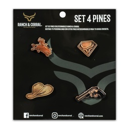 [PIN07] Set 4 Pines Conmemorativos Ranch & Corral 07