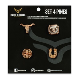 [PIN08] Set 4 Pines Conmemorativos Ranch & Corral 08