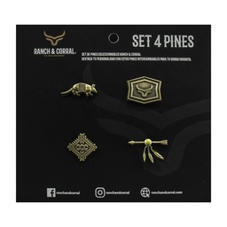[PIN12] Set 4 Pines Conmemorativos Ranch & Corral 12