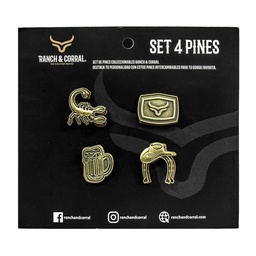 [PIN15] Set 4 Pines Conmemorativos Ranch & Corral 15