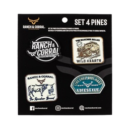 [PIN19] Set 4 Pines Conmemorativos Ranch & Corral 19