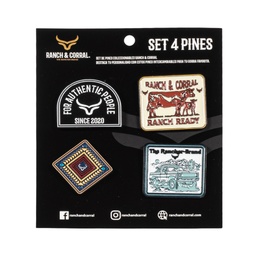 [PIN20] Set 4 Pines Conmemorativos Ranch & Corral 20